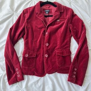 American Eagle Outfitters Red Corduroy Blazer